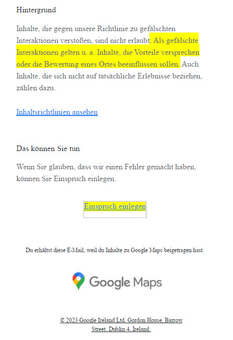 Googles Löschung